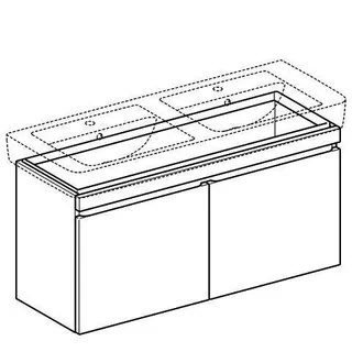Geberit Renova Plan US f. DWT m. 2 Schubladen 2 Innenschubl., 122,6x58,6x43,8cm, Eiche – Bild 2