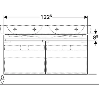 Geberit Renova Plan US f. DWT m. 2 Schubladen 2 Innenschubl., 122,6x58,6x43,8cm, Eiche – Bild 4