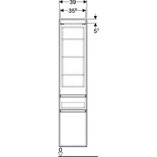 Geberit Renova Plan Hochschrank m. 2 Türen 1 Schublade, 39x180x36cm, Eiche – Bild 4
