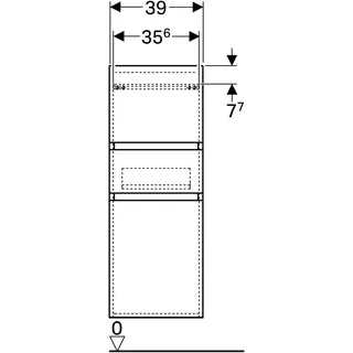 Geberit Renova Plan Mittel-HS mit zwei Türen 1 Schublade, 39x105x36cm, Eiche – Bild 4
