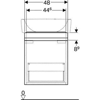 Geberit Renova Plan US f. Waschtisch, mit 1 Schublade u. Innenschubl., 48x58,6x40cm, Eiche – Bild 4