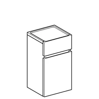 Geberit Renova Plan Seitenschrank m. 1 Tür 1 Schublade, 39x70x36cm, Eiche – Bild 2