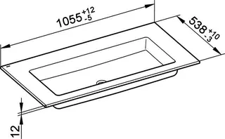 Keuco Ker.-Waschtisch Edition Lignatur 33351 ohne Hahnlochbohrung, ws