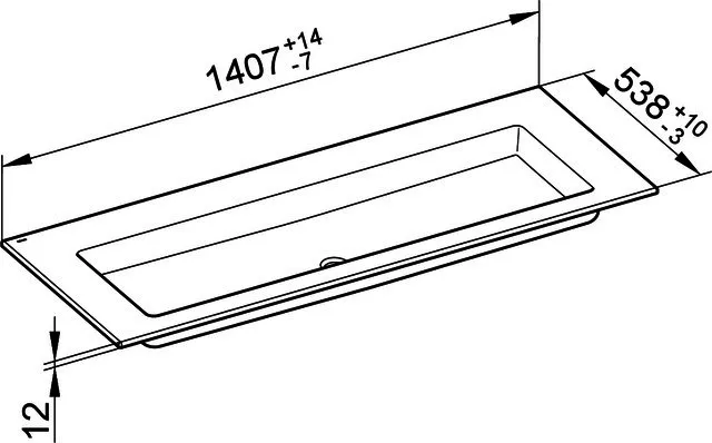 Keuco Ker.-Waschtisch Edition Lignatur 33361 ohne Hahnlochbohrung, ws
