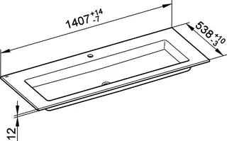 Keuco Ker.-Waschtisch Edition Lignatur 33361 für 1-Loch-Bohrung, ws