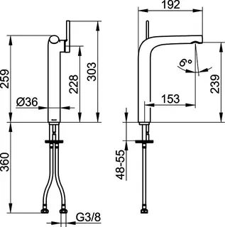 Keuco EHM-Waschtisch-Mischer 240 Lignatur 51502 o. Ablaufgrt. verchr. – Bild 2