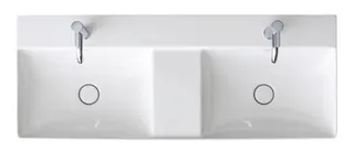 Duravit Doppel-Waschtisch,Möbel-DWT DuraSquare 1200mm o.ÜL, 1HL je Becken, geschl., weiß, WG