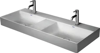 Duravit Doppel-Waschtisch,Möbel-DWT DuraSquare 1200mm o.ÜL, o.HL je Becken, geschl., weiß