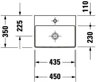 Duravit Handwaschbecken DuraSquare 450mm o.ÜL, m.HLB, o.HL, weiß – Bild 4