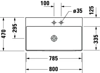 Duravit Möbelwaschtisch DuraSquare 800mm o. ÜL, mit HLB, o.HL, weiß – Bild 5