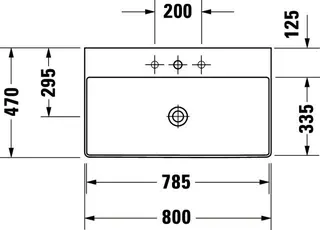 Duravit Möbelwaschtisch DuraSquare 800mm o.ÜL,mit HLB,o.HL,weiß,geschliffen – Bild 4