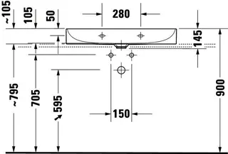 Duravit Möbelwaschtisch DuraSquare 800mm o.ÜL,mit HLB,o.HL,weiß,geschliffen – Bild 5