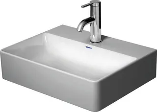 DU Handwaschbecken DuraSquare 450mm o.ÜL, m.HLB, o.HL, geschl, weiß