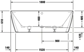 Duravit DuraSquare Badewanne 1800x800,Vorw.,Nahtl.VK Rückenschr.2 L/R, inkl.Fußg.,Weiß Matt – Bild 2
