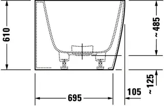 Duravit DuraSquare Badewanne 1800x800,Vorw.,Nahtl.VK Rückenschr.2 L/R, inkl.Fußg.,Weiß Matt – Bild 5