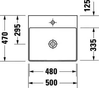 Duravit Möbel-Waschtisch DuraSquare 500mm, Weiß o.ÜL, m.HLB, o.HL, geschliffen – Bild 3