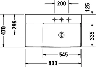 Duravit Möbel-Waschtisch DuraSquare 800mm, Weiß o.ÜL, m.HLB, 1 HL, Becken r., geschl. – Bild 3