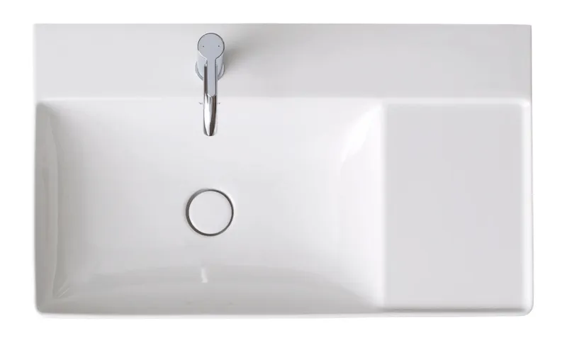 Duravit Möbel-Waschtisch DuraSquare 800mm, Weiß o.ÜL, m.HLB, 1 HL, Becken links