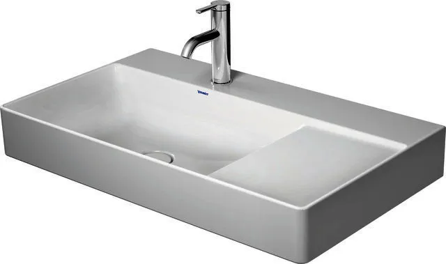 Duravit Möbel-Waschtisch DuraSquare 800mm, Weiß o.ÜL, m.HLB, o.HL, Becken links