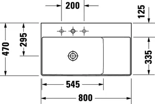 Duravit Möbel-Waschtisch DuraSquare 800mm, Weiß o.ÜL, m.HLB, o.HL, Becken links – Bild 3