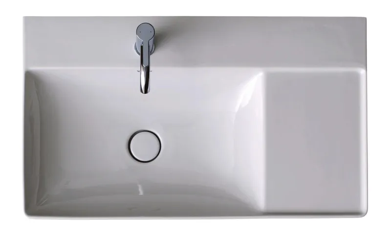 Duravit Möbel-Waschtisch DuraSquare 800mm, Weiß o.ÜL, m.HLB, 1 HL, Becken links, WG