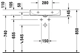 Duravit Waschtisch DuraSquare 600mm o. ÜL, m. HLB, o. HL, weiß – Bild 4