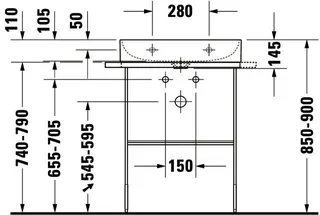 Duravit Waschtisch DuraSquare 600mm o. ÜL, m. HLB, o. HL, weiß – Bild 5