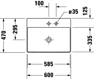 Duravit Waschtisch DuraSquare 600mm o. ÜL, m. HLB, o. HL, weiß, WG – Bild 4