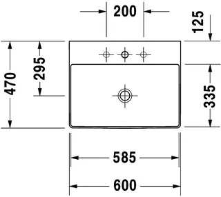 Duravit Waschtisch DuraSquare 600mm o.ÜL,m.HLB,o.HL,geschl.,weiß – Bild 5