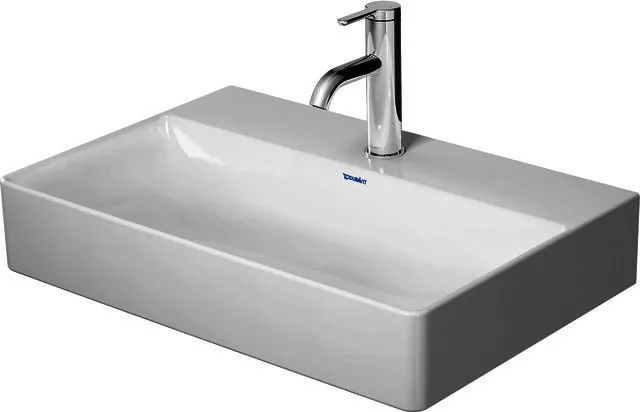 Duravit Möbel-Waschtisch compact DuraSquare 600mm o. ÜL, mit HLB, o.HL, weiß