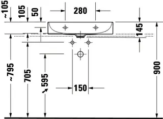 Duravit Möbel-Waschtisch compact DuraSquare 600mm o.ÜL,mit HLB,o.HL,weiß,geschliffen,WG – Bild 4