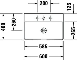 Duravit Möbel-Waschtisch compact DuraSquare 600mm o. ÜL, mit HLB, o.HL, weiß, WonderGliss – Bild 4