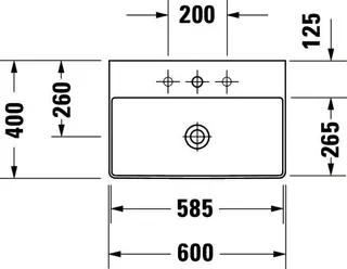 Duravit Möbel-Waschtisch compact DuraSquare 600mm o.ÜL,mit HLB,o.HL,weiß,geschliffen – Bild 5