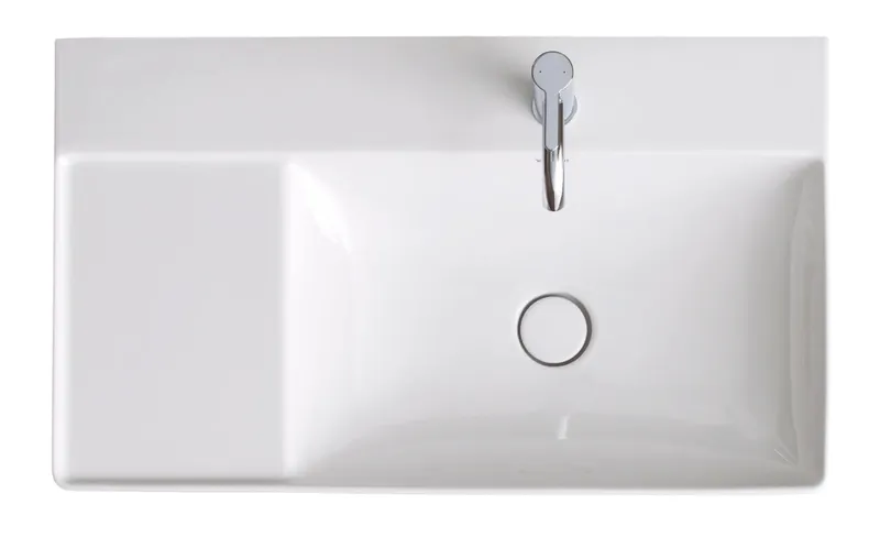 Duravit Möbel-Waschtisch DuraSquare 800mm, Weiß o.ÜL, m.HLB, 1 HL, Becken r., geschl.