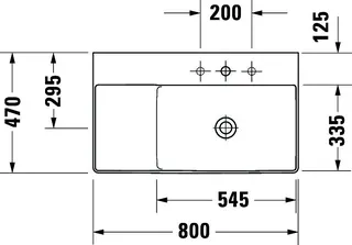 Duravit Möbel-Waschtisch DuraSquare 800mm, Weiß o.ÜL, m.HLB, 1 HL, Becken r., geschl. – Bild 5