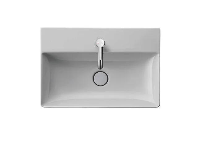 Duravit Möbel-Waschtisch compact DuraSquare 600mm o.ÜL,mit HLB,1.HL,weiß,WG, geschliffen
