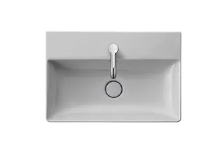 Duravit Möbel-Waschtisch compact DuraSquare 600mm o.ÜL,mit HLB,1.HL,weiß,WG, geschliffen