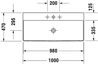 Duravit Möbel-Waschtisch DuraSquare 1000mm o.ÜL, m.HLB, 1HL mitte,geschl., weiß – Bild 3