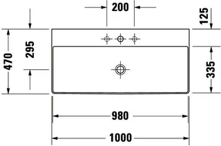 Duravit Möbel-Waschtisch DuraSquare 1000mm o.ÜL, m.HLB, 1 HL mitte, weiß, WG – Bild 4