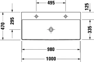 Duravit Möbel-Waschtisch DuraSquare 1000 mm o.ÜL, 2 HL, 1 Becken, geschl., weiß – Bild 5