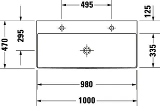 Duravit Möbel-Waschtisch DuraSquare 1000 mm o.ÜL, 2 HL, 1 Becken, geschl., weiß – Bild 3