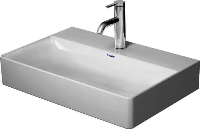 Duravit Möbel-Waschtisch compact DuraSquare 600mm o. ÜL, mit HLB, o.HL, weiß, WonderGliss