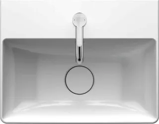 Duravit Handwaschbecken DuraSquare 450mm o.ÜL, m.HLB, 1.HL, weiß – Bild 2
