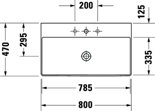 Duravit Möbelwaschtisch DuraSquare 800mm o. ÜL, mit HLB, o.HL, weiß – Bild 4