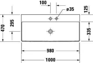 Duravit Möbel-Waschtisch DuraSquare 1000mm o.ÜL, m.HLB, 1HL mitte, weiß – Bild 4