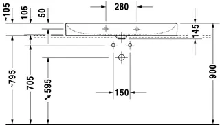 Duravit Möbel-Waschtisch DuraSquare 1000mm o.ÜL, m.HLB, 1HL mitte, geschl.,weiß,WG – Bild 4