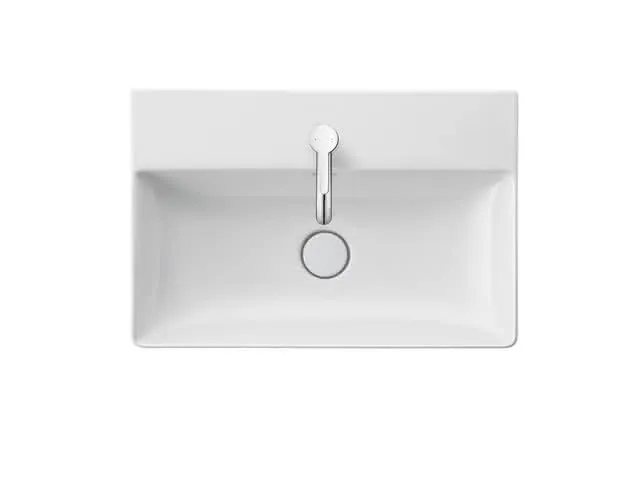 Duravit Möbel-Waschtisch compact DuraSquare 600mm o. ÜL, mit HLB, 1 HL, weiß