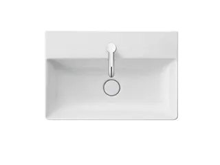 Duravit Möbel-Waschtisch compact DuraSquare 600mm o. ÜL, mit HLB, 1 HL, weiß