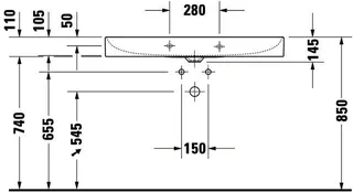 Duravit Möbel-Waschtisch DuraSquare 1000mm o.ÜL, m.HLB, 1HL mitte, weiß – Bild 3