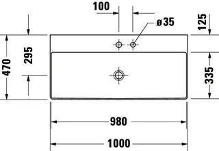Duravit Möbel-Waschtisch DuraSquare 1000mm o.ÜL, m.HLB, 1HL mitte, weiß – Bild 5